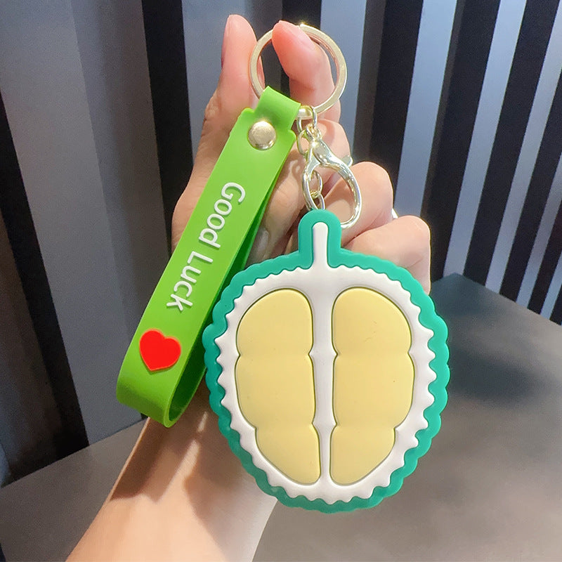 Wholesale Silicone Fruit Apple Coin Purse Keychain