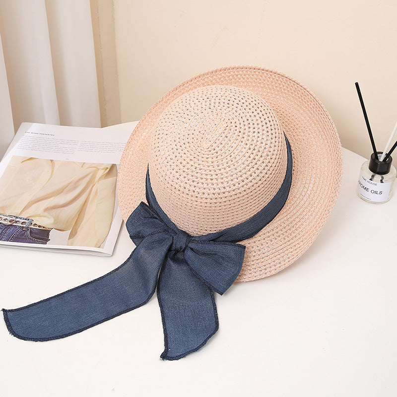 Wholesale Summer Bow Straw Hat Sea Visor