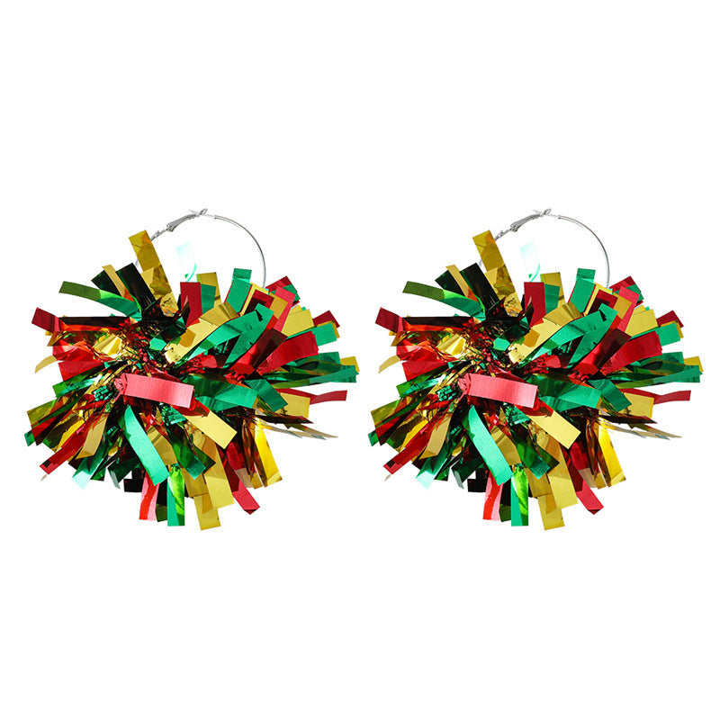 Wholesale Independence Day Red White Blue Bright Silk Earrings