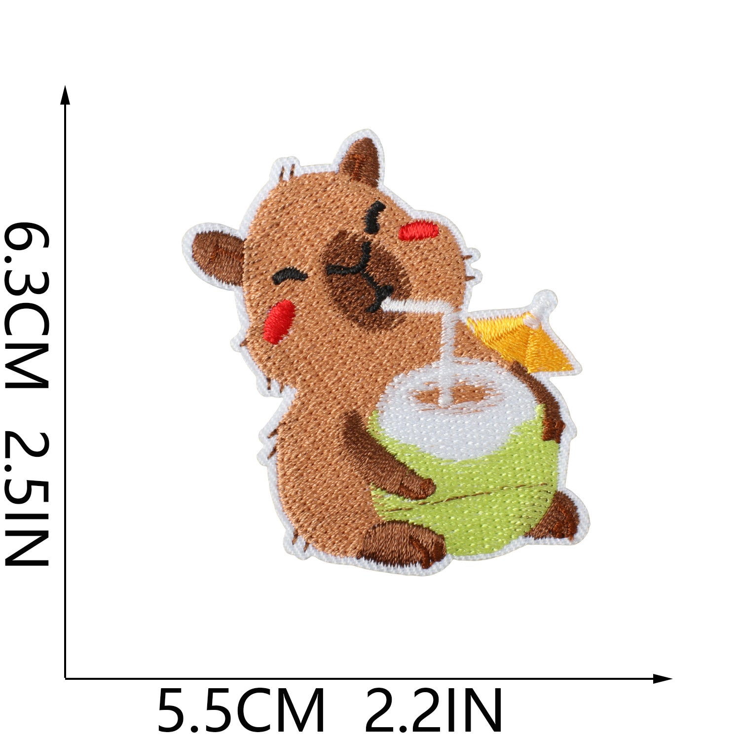 Wholesale Cute Capybara Cartoon Sun Embroidery Patch Iron On Decorative Accent For Clothing Bags DIY Gift Resale