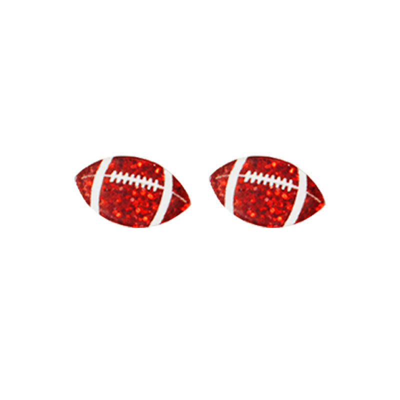 Wholesale 2 Pairs/Pack Shiny Football Baseball Acrylic Earrings