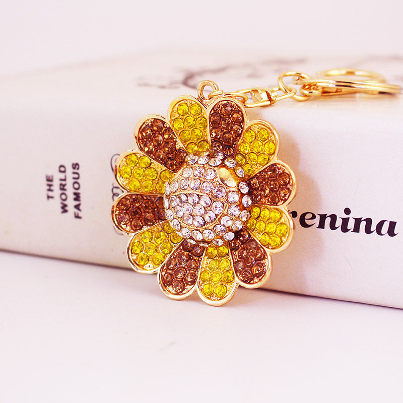 Wholesale Colorful Sunflower Alloy Keychain