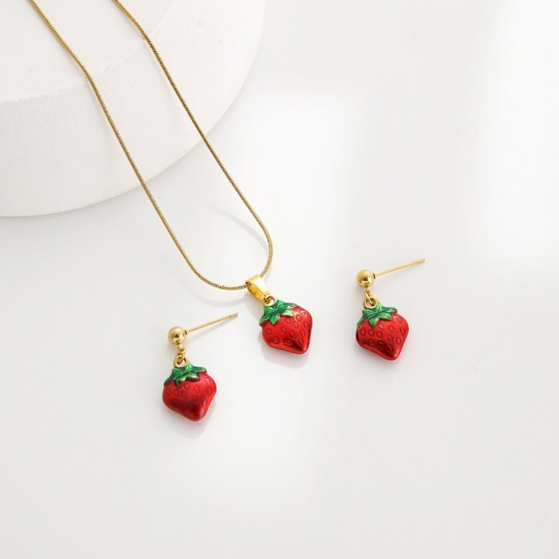 Wholesale Sweet Fruit Series Strawberry Cherry Earrings