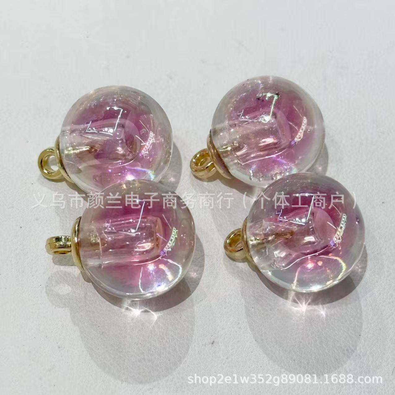 Wholesale 200pcs Colored plated hanging hole acrylic round beads