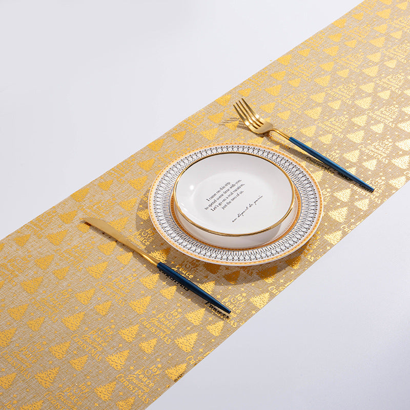 Wholesale Christmas Fine Linen Printed Foil Tablecloths