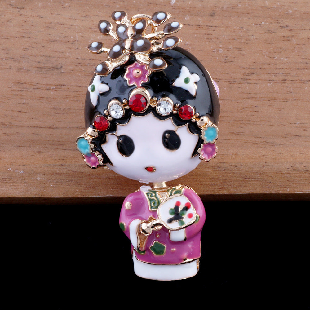 Wholesale 2pcs Chinese Opera Huadan Clay Drill Ball Straight Hole DIY Beads