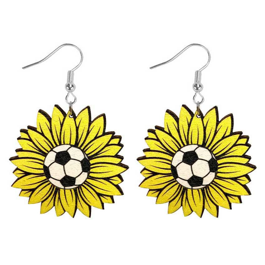 Wholesale Sunflower Wooden Earrings