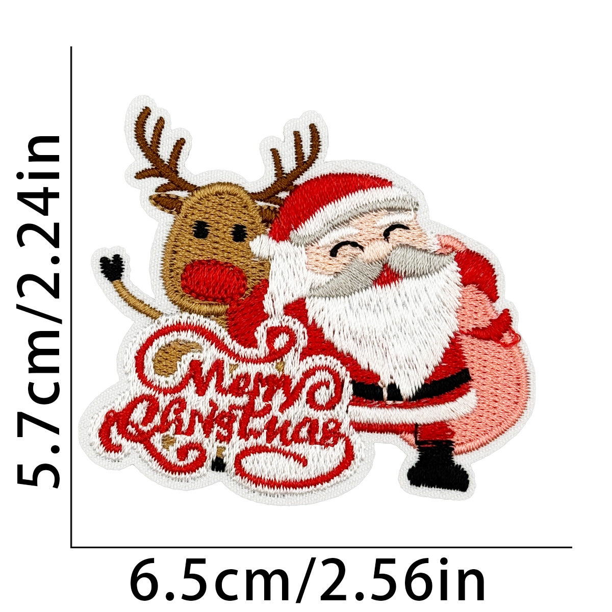 Wholesale Festive Christmas Santa Snowman Tree Embroidered Patches 9 Piece Polyester Set For Towel Decoration Home Decor Gift