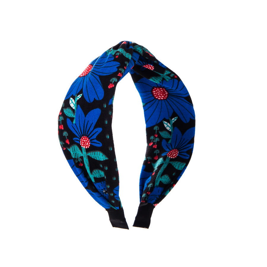 Wholesale Wide Border Printed Fabric Twist Headband