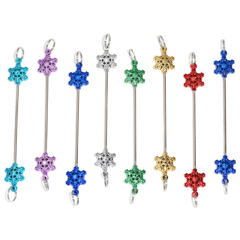 Wholesale 5pcs/pack beadable pens Christmas snowflake beaded rod