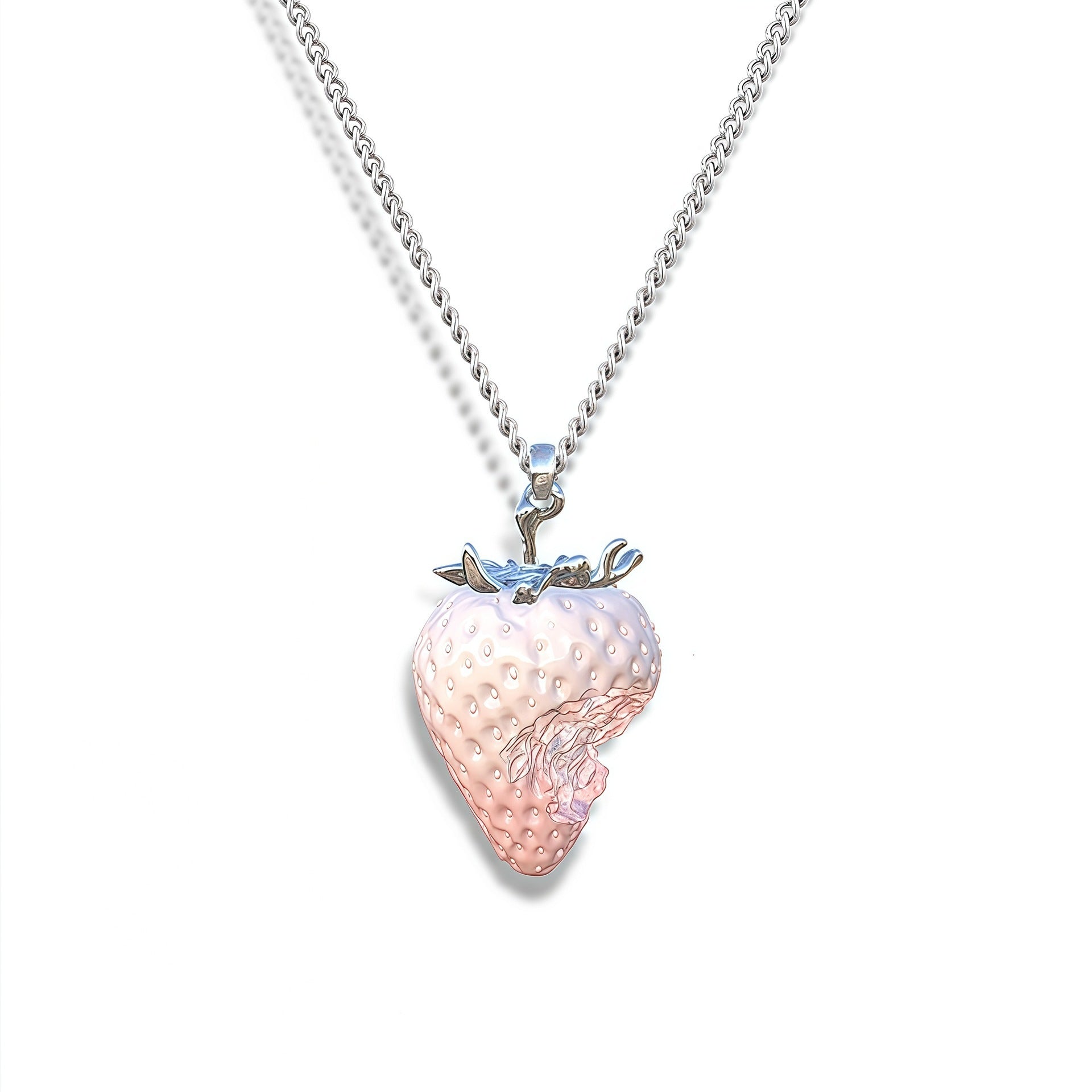 Wholesale Red Strawberry Sweet lity Resin Necklace