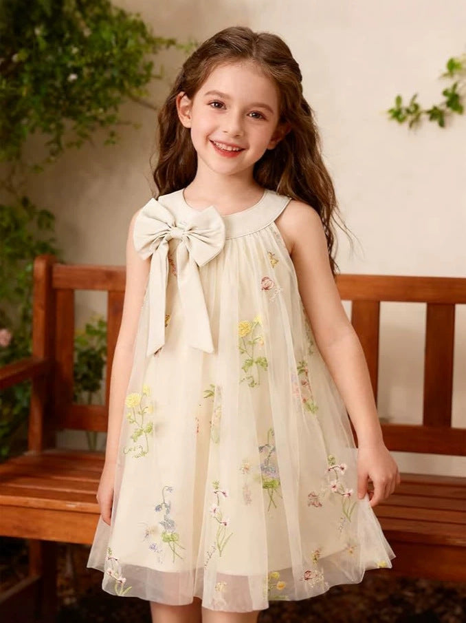 Wholesale Stylish Girls Polyester Summer Dress With Embroidery And Print For Everyday Casual Wear