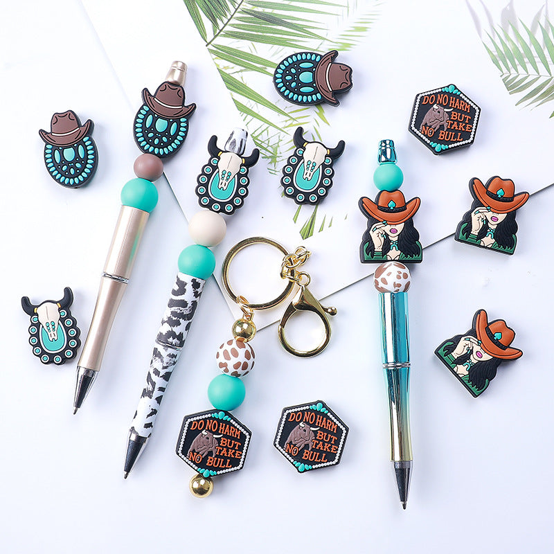 Wholesale 20pcs/pack Cartoon Bull Head Silicone Beads Food Grade Beads