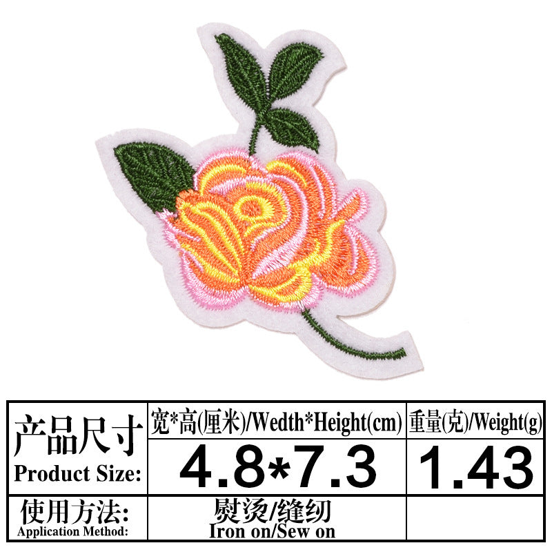 Wholesale Twill Flower Embroidery Patches DIY Sewing Craft Supply For Clothing Decoration