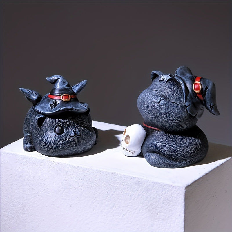 Wholesale  Skeleton Cat Resin Figurine Decorative Accent f