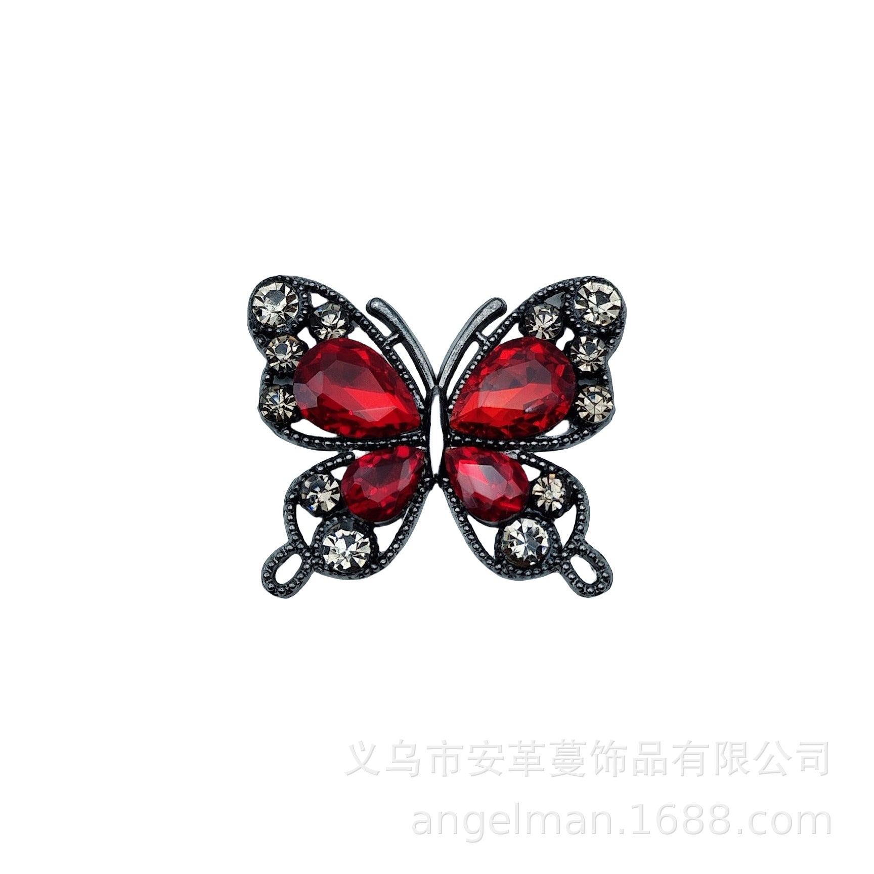 Wholesale Single-sided alloy diamond butterfly DIY beads