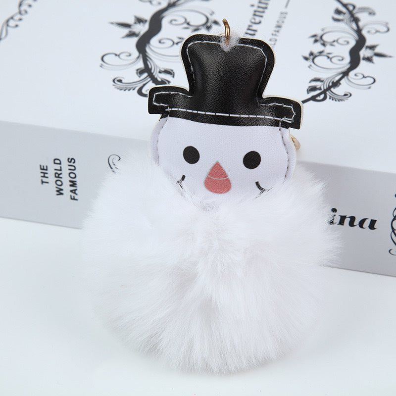 Wholesale Christmas Plush Ball Santa Claus Plush Keychain