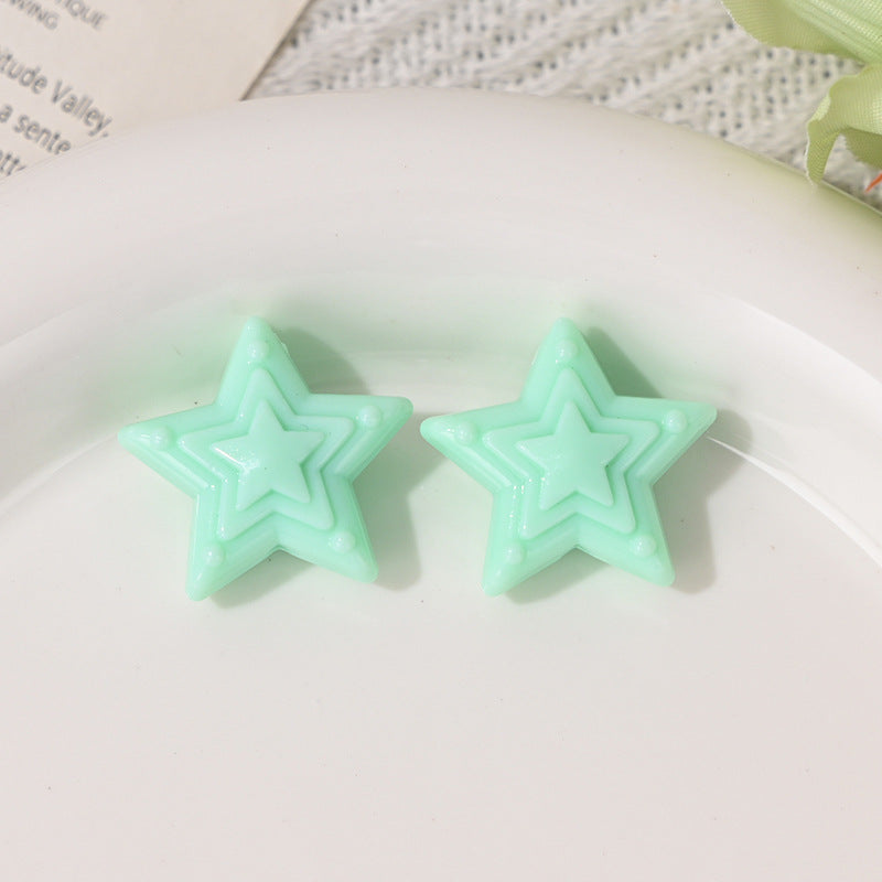Wholesale 10pcs/pack Candy Color Five-Pointed Star DIY Mobile Acrylic Beads