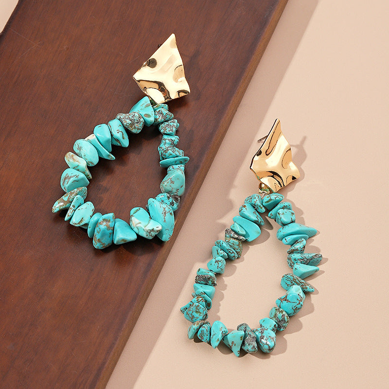 Wholesale Fashion earrings personality creative Bomicia gravel irregular pendant geometric ethnic style Earrings