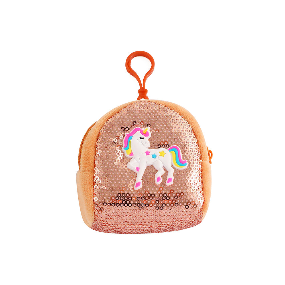 Wholesale New Sequin Unicorn Coin Purse Children' s Portable Coin Headset Storage Bag