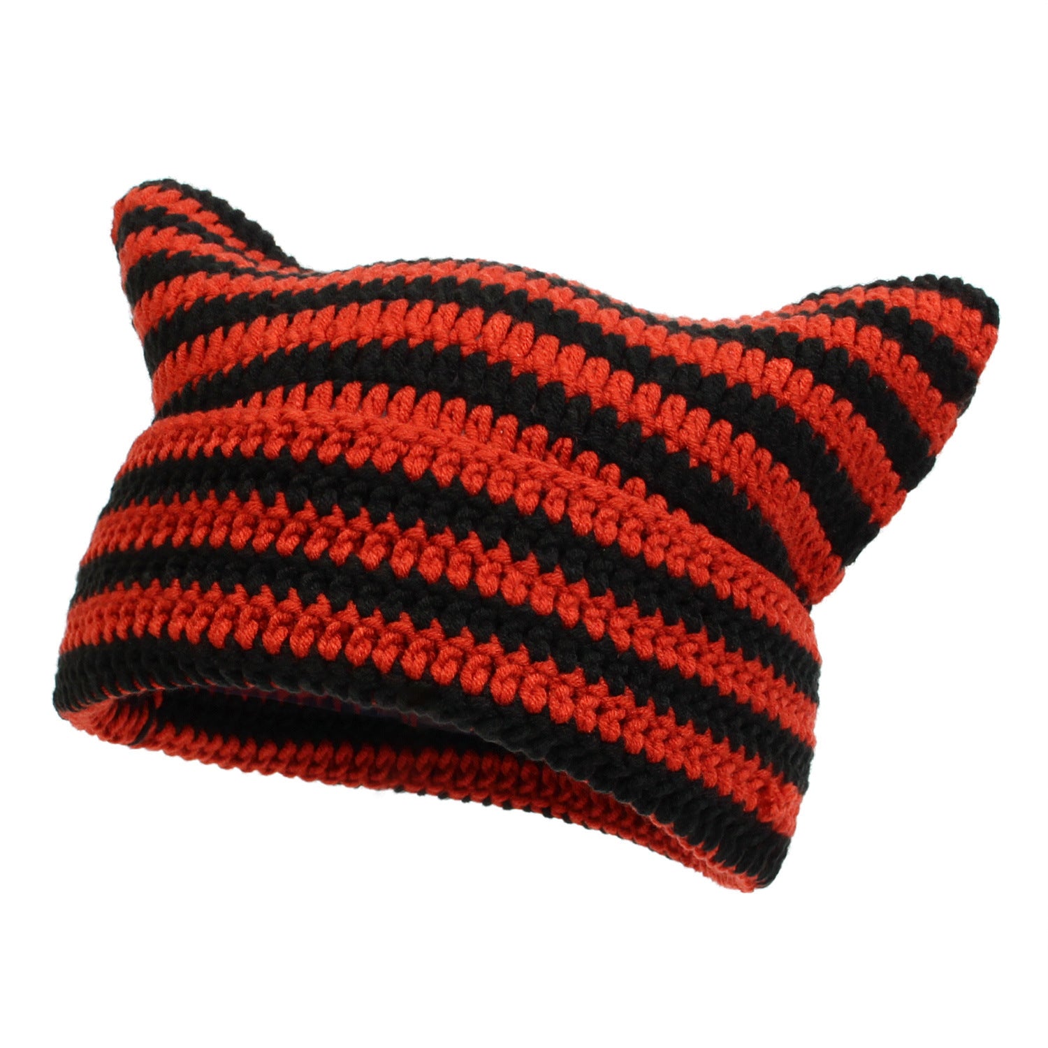 Wholesale Crochet Wool Cat Ears Striped Hat