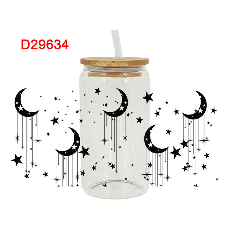 Wholesale Sun Moon Star Rainbow 16oz Cup UV DTF Wraps