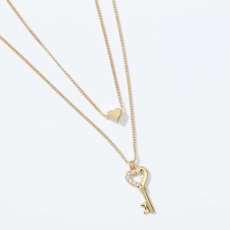 Wholesale Golden Water Wave Chain Geometric Moon Multi-layer Stacking Necklace