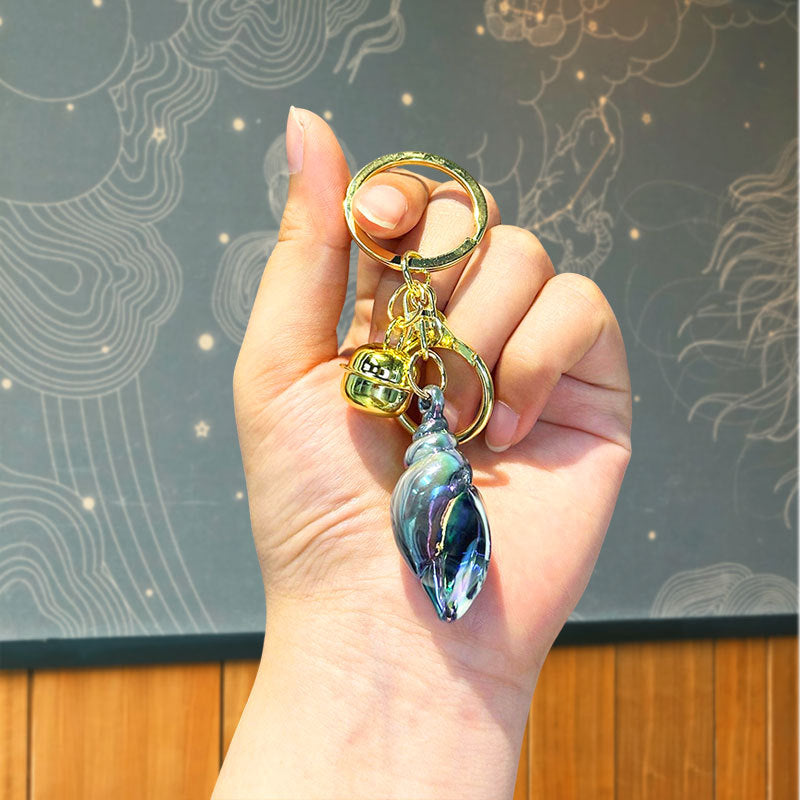 Wholesale Acrylic colorful electroplating conch keychain