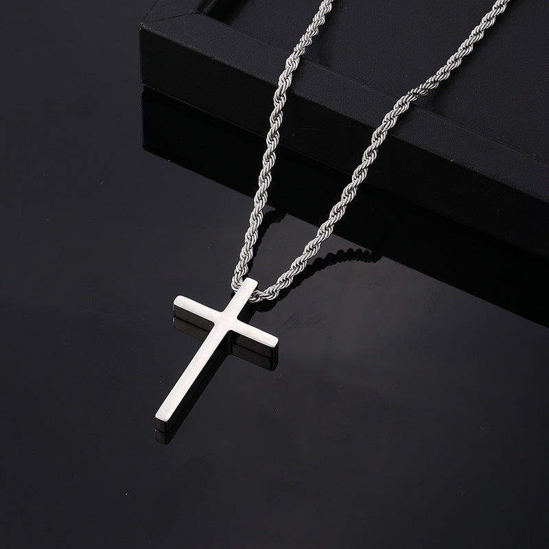 Wholesale Titanium steel polished cross men
