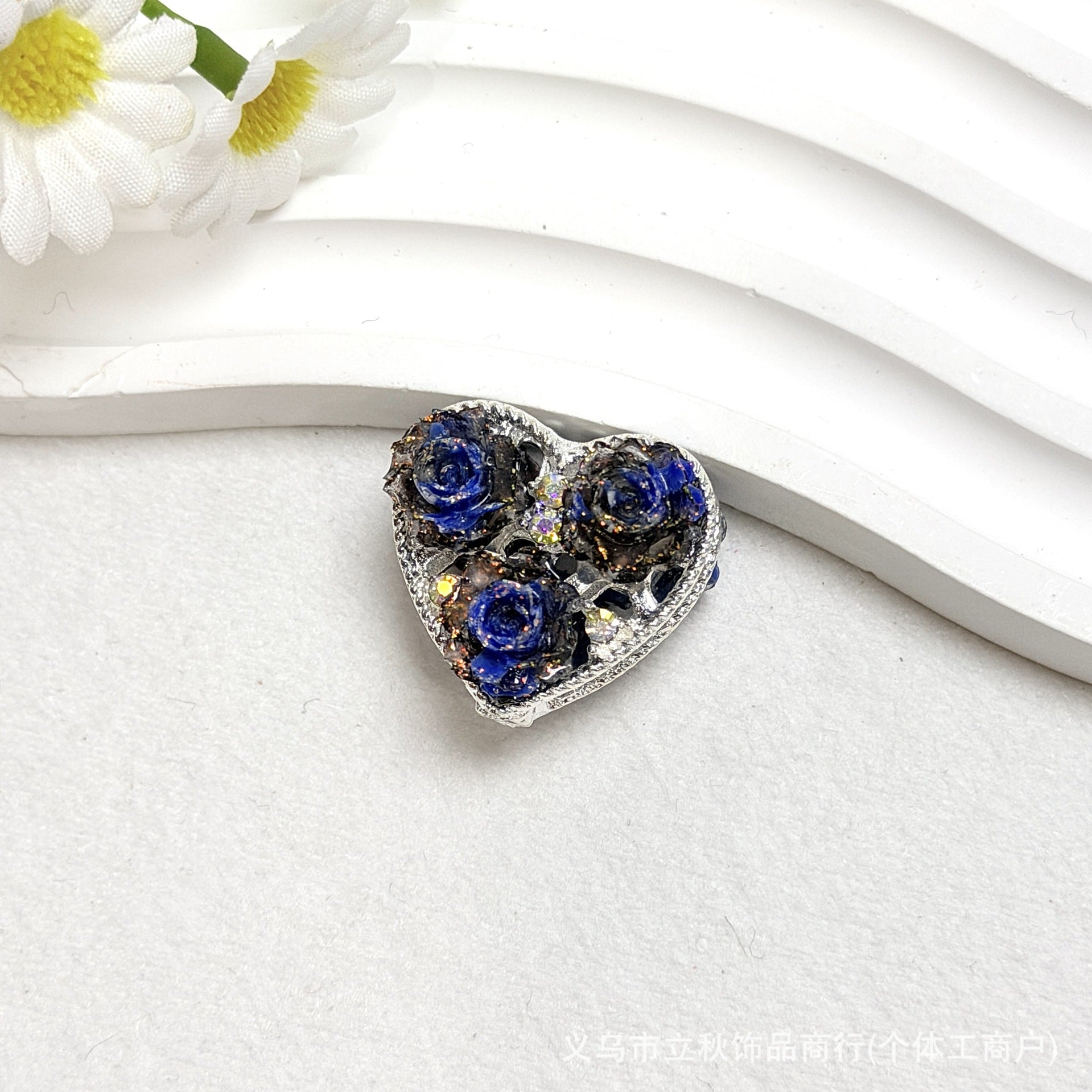 Wholesale  10pcs Water Diamond Colored Rose Pearl Love Bead