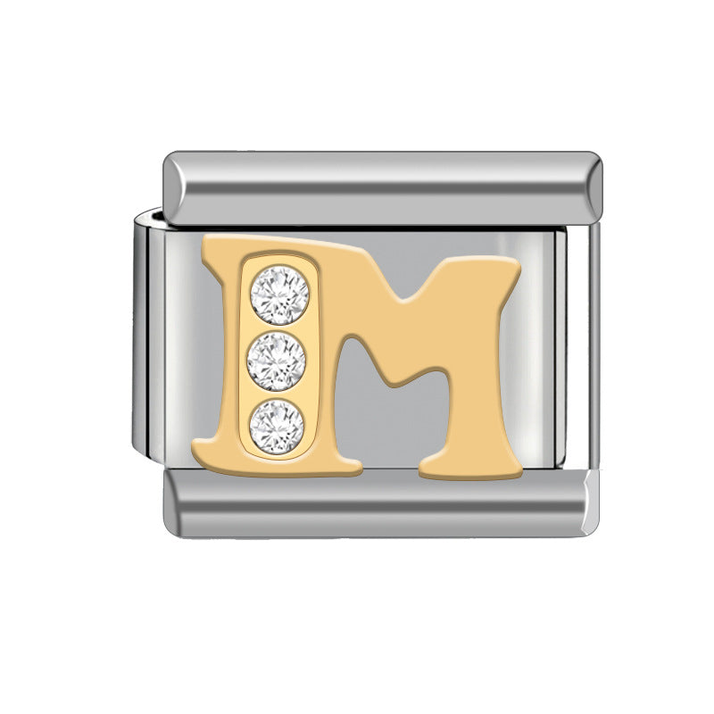 Wholesale Italian Charm Bracelet 9mm DIY Stitched Detachable Monogram Diamond Combination Bracelet