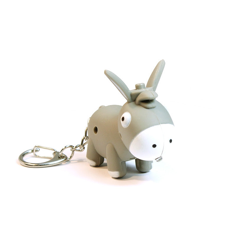 Wholesale Sound and light cartoon donkey keychain