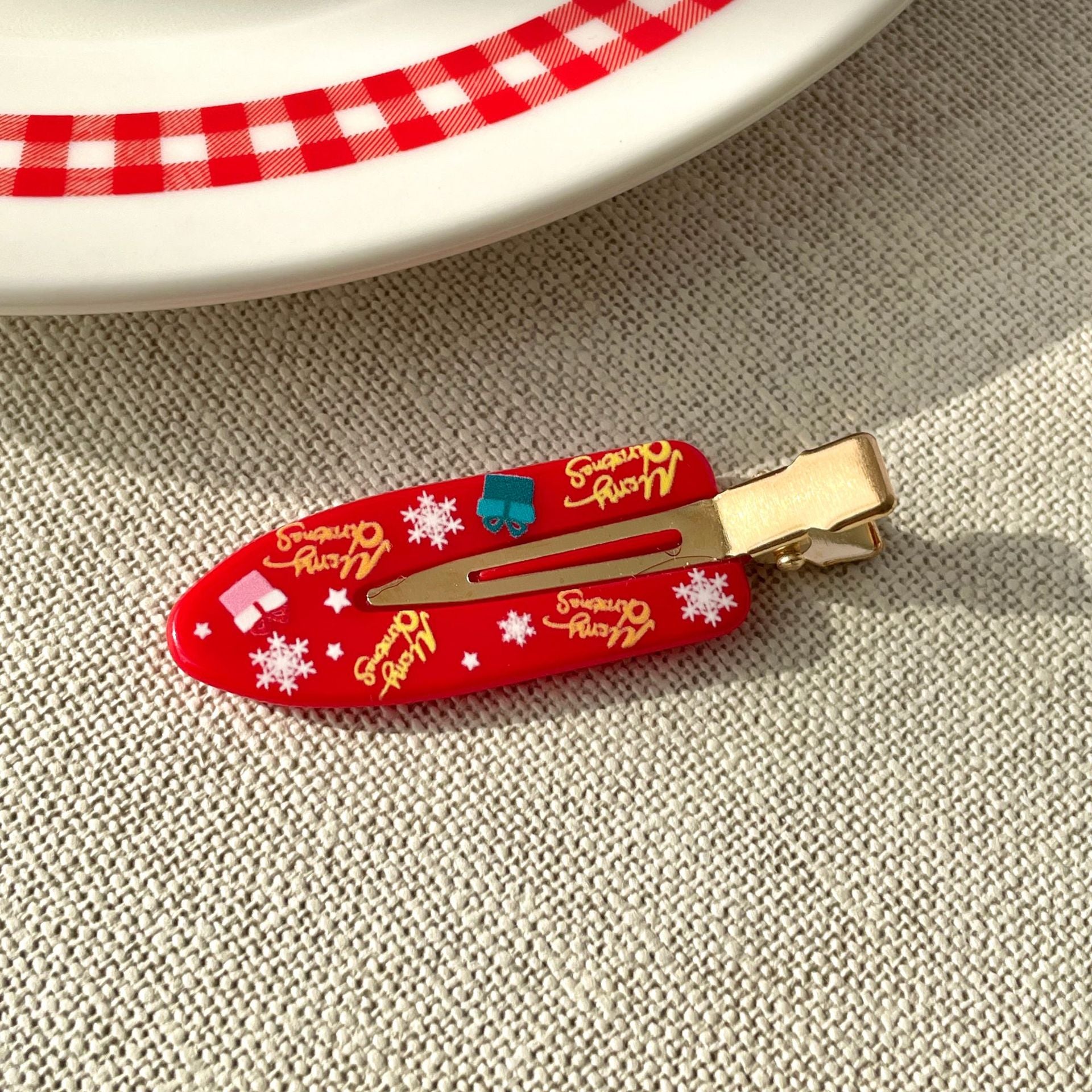 Wholesale Candy Christmas Socks Elk English Letter Hair Clip