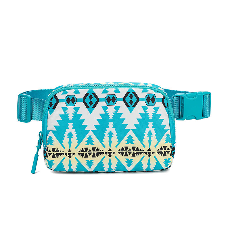 Wholesale Bohemian Style Printed Adjustable Shoulder Strap Fashion Casual Small Waist Bag