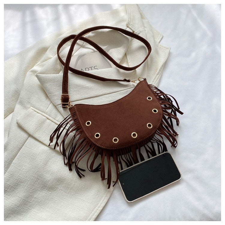 Wholesale Western Style Tassel PU Crossbody Bag