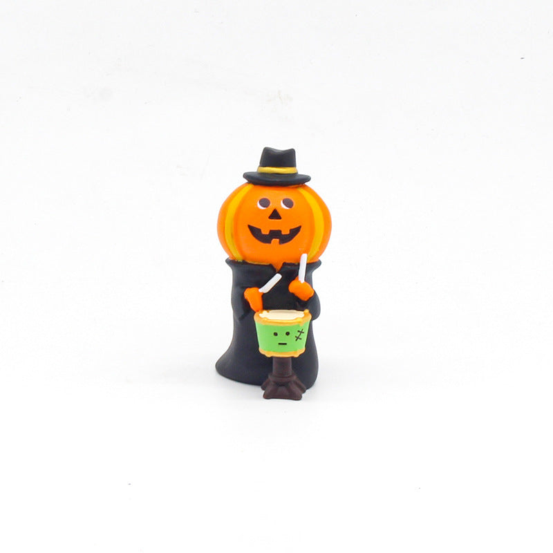 Wholesale  Themed Clown Cat Pumpkin Miniature Resin Scene Ornament For Home Decor Gift