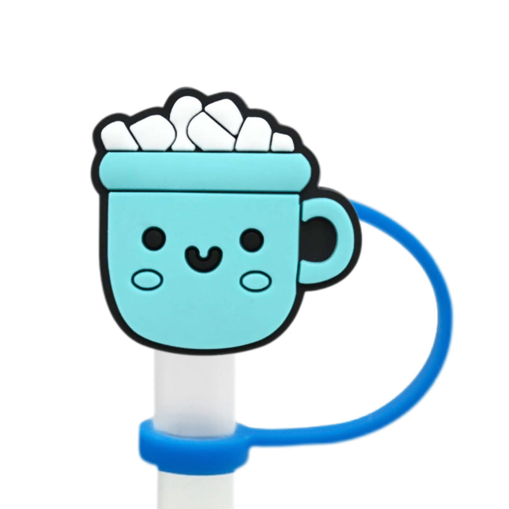 Wholesale 10pcs Winter Series Straw Cap Straw Sleeve Straw Tube Cap