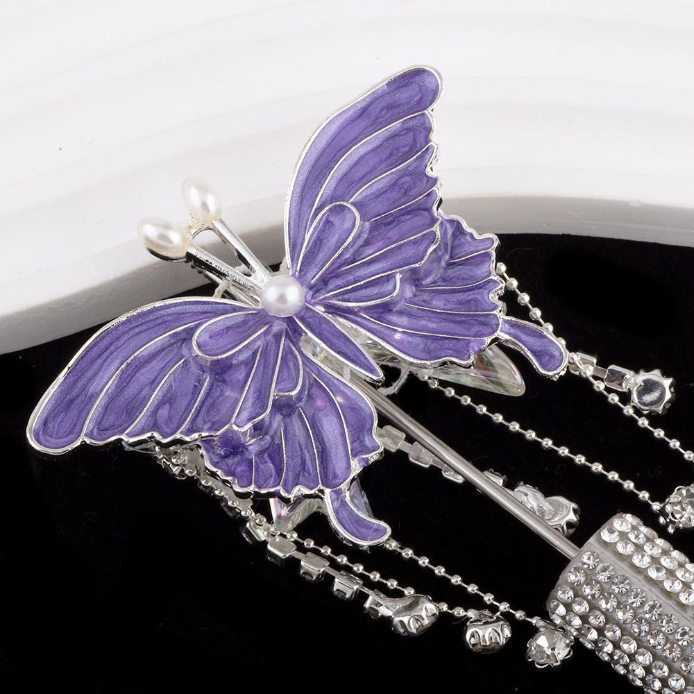 Wholesale 4pcs/pack 3D High-end Three-dimensional Butterfly Diamond Ball Can Wear Straight Hole DIY Beads