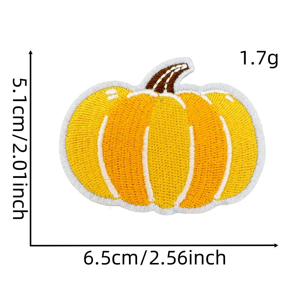 Wholesale Cartoon Autumn Harvest Embroidered Patches Pumpkin Maple Leaf Honey Pot Party Applique Decorative Craft Supply For Clothing Resale