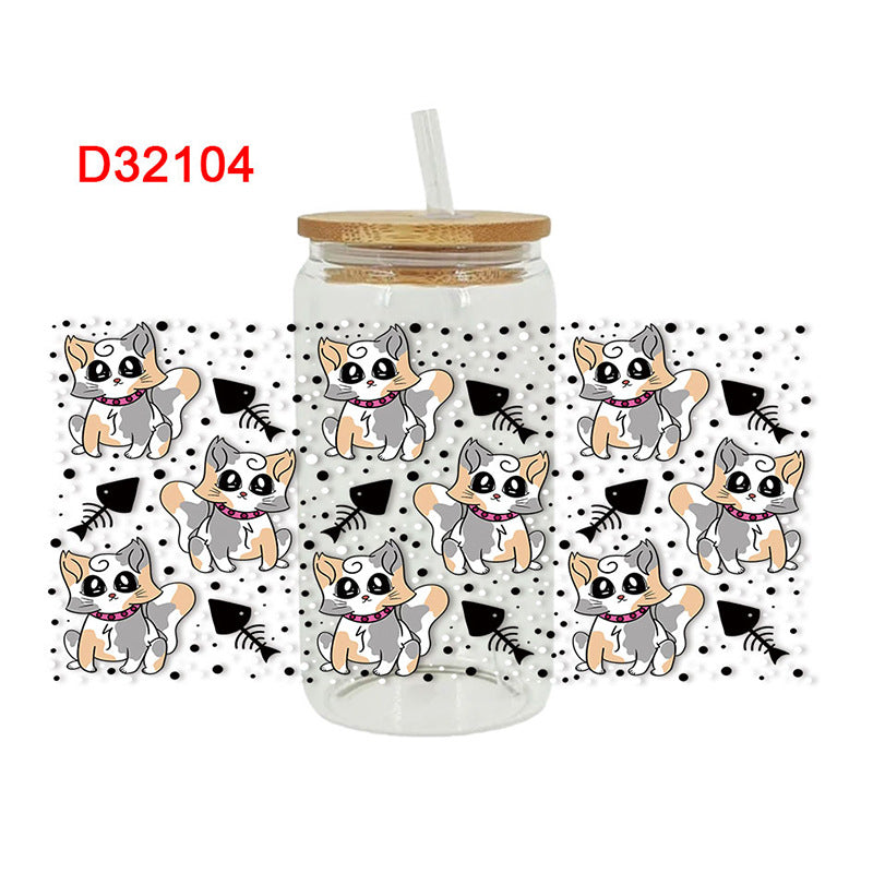 Wholesale Complex and cute patterns 16oz Cup UV DTF Wraps