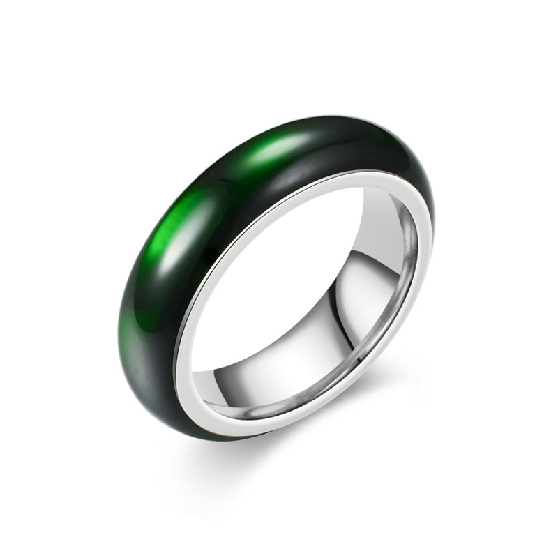 Wholesale of Dark Green Jade and Titanium Steel Rings