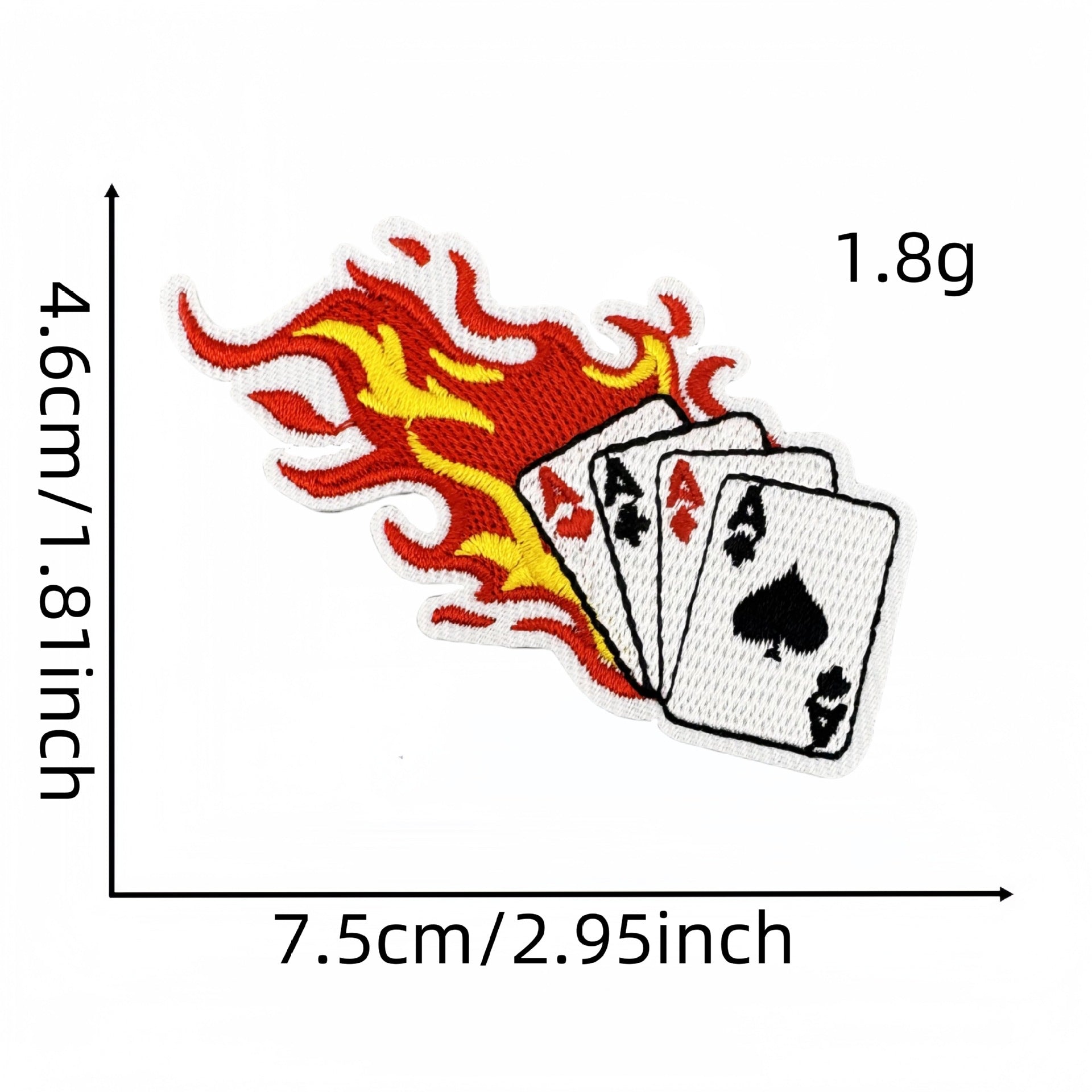 Wholesale Cartoon playing card embroidered patch