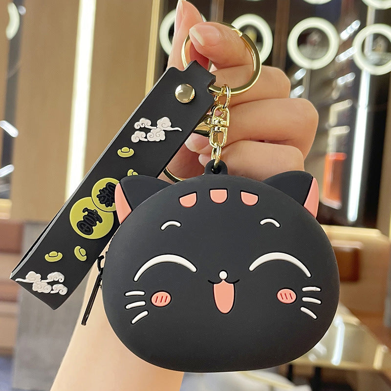 Wholesale PVC Cat Coin Purse Keychain
