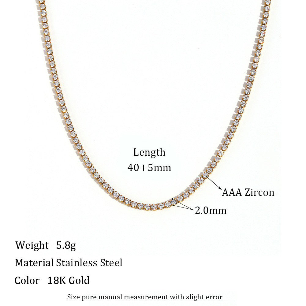 Wholesale Zircon chain Stainless Steel Necklace