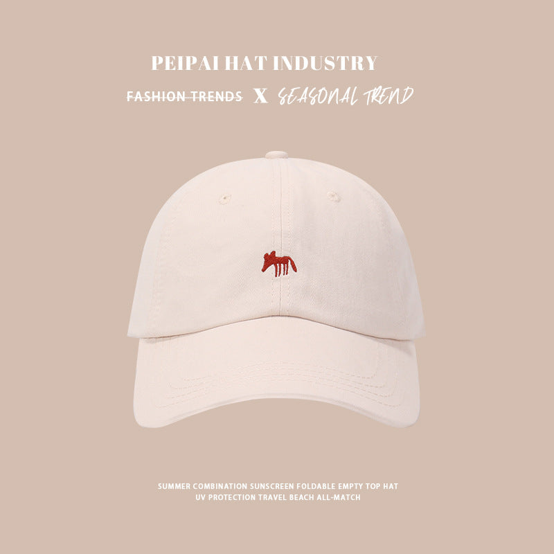 Wholesale Fox Grape Purple Baseball Cap Women's Embroidered Cute Wide-brimmed Sunshade Cap Unisex for Men and Women