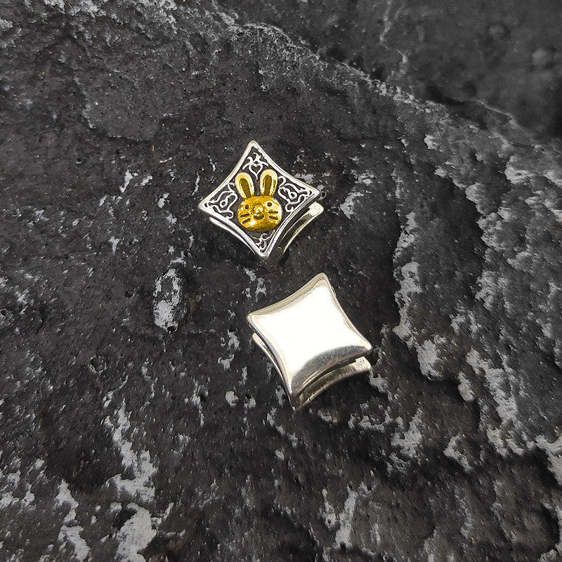 Wholesale Wholesale Golden Rabbit Starburst Double-Sided Earrings