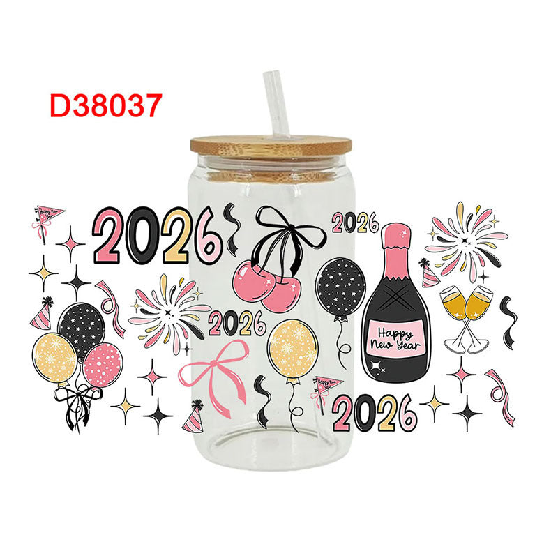 Wholesale UV transfer sticker for glass cups sticker 16OZ UV DTF WRAPS