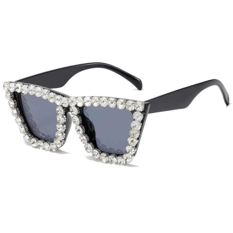 Wholesale Diamond Sticker Fashion Cat Eye PC Sunglasses