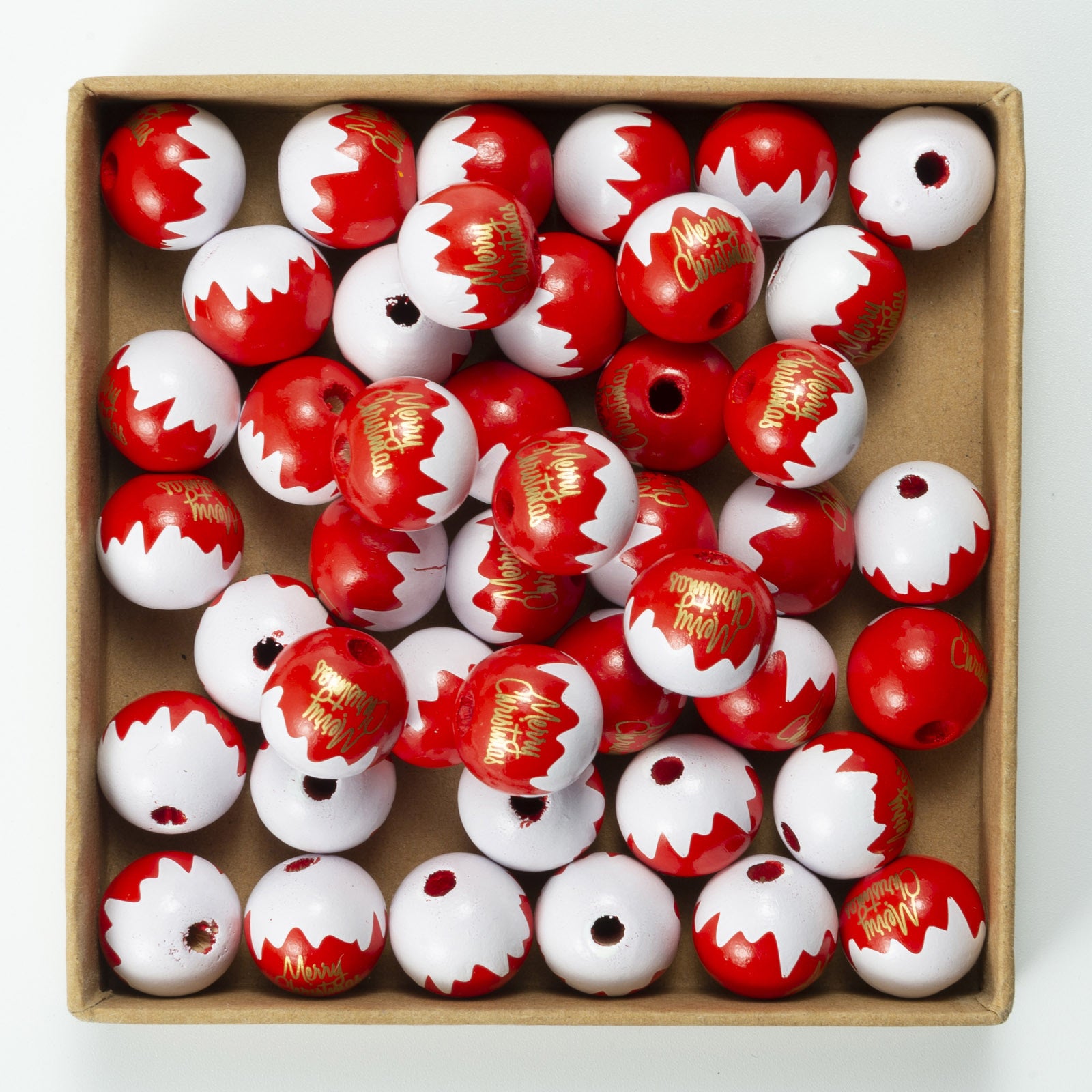 Wholesale  10pcs/ pack Christmas Wooden Beads Colorfulful Wooden Beads