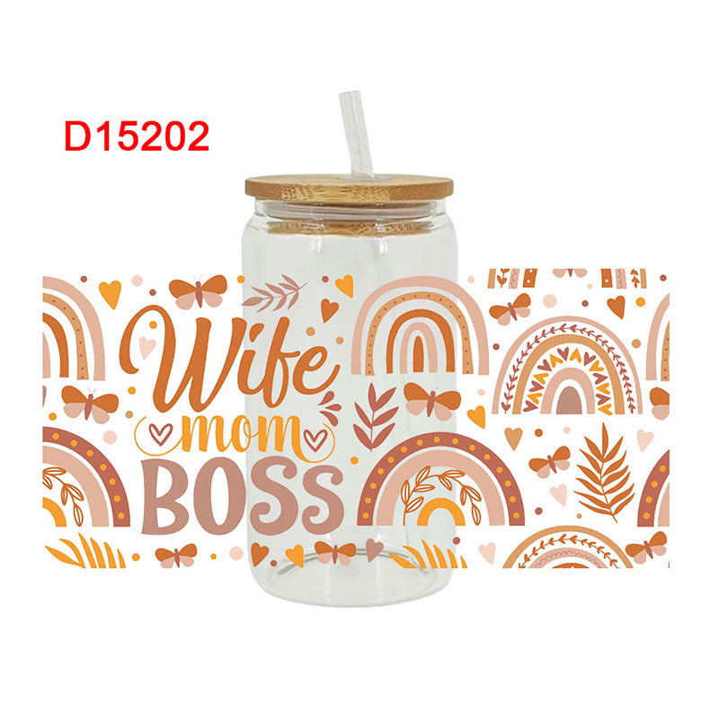 Wholesale UV Transfer Paste Glass Crystal Label Crystal Paste 16OZ UV DTF WRAPS 23cmX11cm